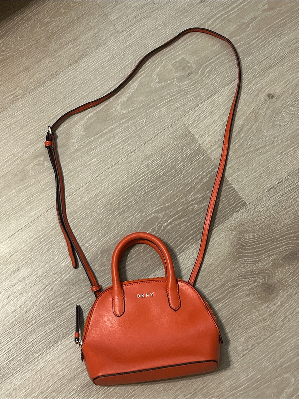 DKNY Women’s Stacey Orange Mini Dome Crossbody Purse